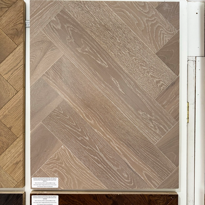 Windsor Engineered Real Wood Oak Herringbone Brushed Grey UV Brushed Oiled